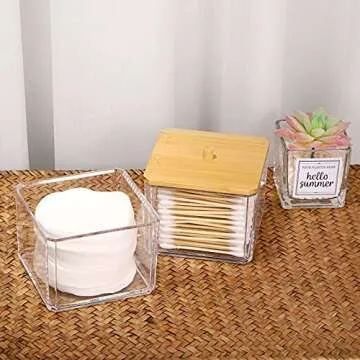 Hipiwe 2-Tier Clear Acrylic Q-tip Dispenser Holder
