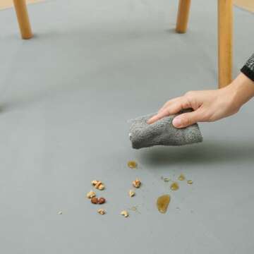 Splat Mat for Under High Chair/Arts/Crafts by CLCROBD, 51" Baby Anti-Slip Food Splash and Spill Mat for Eating Mess, Waterproof Floor Protector and Table Cloth (Gray)