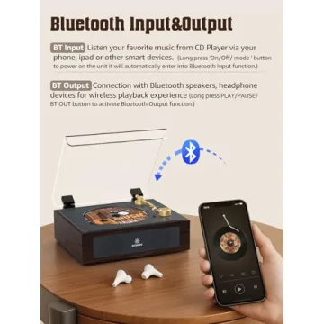 Retro Portable Bluetooth CD Player with Remote and Speakers