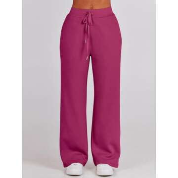 ANRABESS Women 2 Piece Outfits Sweatsuit Oversized Sweatshirt Sweatpants Tracksuit Sweat Lounge Matching Set 2025 Fall Trendy Hot Pink Medium