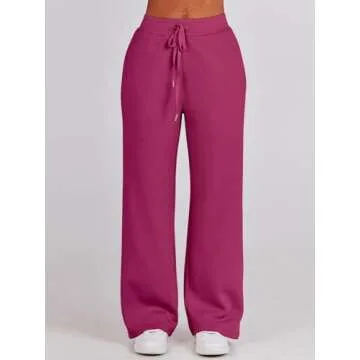 ANRABESS Women 2 Piece Outfits Sweatsuit Oversized Sweatshirt Sweatpants Tracksuit Sweat Lounge Matching Set 2025 Fall Trendy Hot Pink Medium