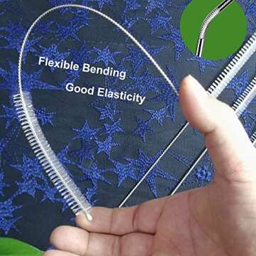 Straw Cleaner Brush Extend 12 inch, Extra Wide 12mm diam Pipe Cleaners, Extra Long Straw Brush for Sippy Cup, Water Bottle and Tubes, Drinking Straw Cleaning Brush Set 10 Pack