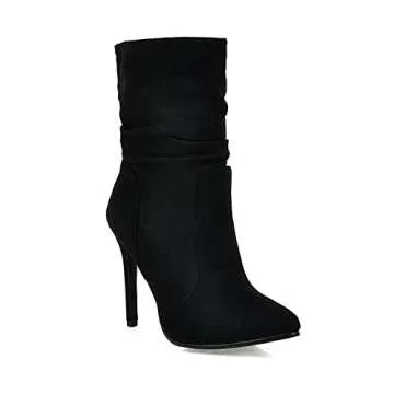 Stylish CYBLING Pointed-Toe Slouchy Ankle Boots