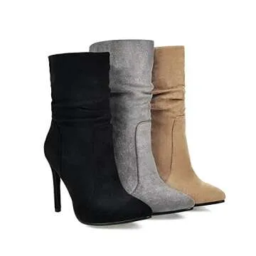 Stylish CYBLING Pointed-Toe Slouchy Ankle Boots