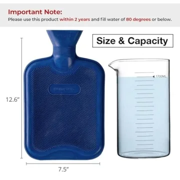 HomeTop Classic Rubber Hot Water Bottle - Warm Comfort