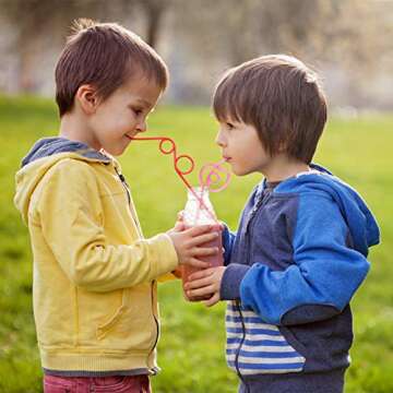 Crazy Loop Straws Plus Decorative Cards, (Pack of 36) WFEXD Crazy Silly Colorful Reusable Drinking Straws Mega Pack BPA and PFOA Free