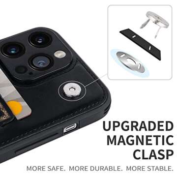 Phone Case Wallet for iPhone 14 Pro Max/ Cardpakee Phone Case with Card Holder for iPhone 14 Pro Max for Men/Women, 6.7 Inch