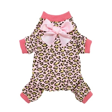 Fitwarm Leopard Dog Pajamas for Cozy Pet Comfort
