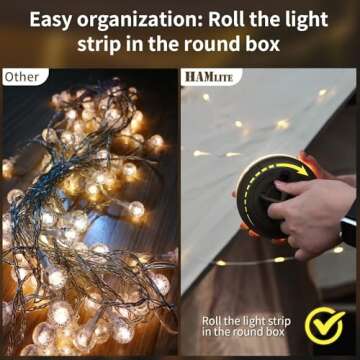 Camping Lights String,29.5Ft 4 in 1 Outdoor String Lights with 8 Modes Adjustable,Rechargeable Led S...