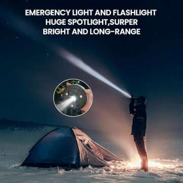 Camping Lights String,29.5Ft 4 in 1 Outdoor String Lights with 8 Modes Adjustable,Rechargeable Led String Lights,IP44 Portable Camping Lantern Emergency Light for Hiking,Tent,Yard,Christmas Decor