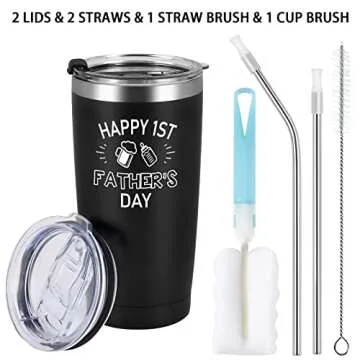 Happy 1st Father's Day Tumbler for New Dads Gift