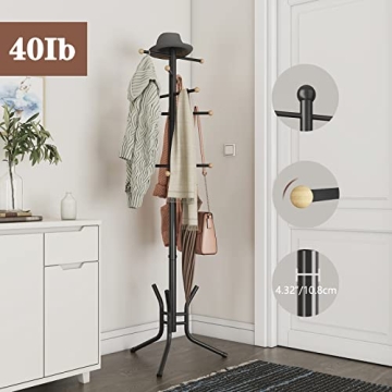Wisdom Star Freestanding Coat Rack with 12 Hooks
