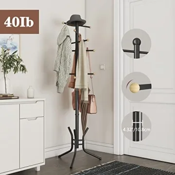 Wisdom Star Freestanding Coat Rack with 12 Hooks