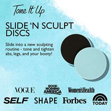 Tone It Up Slide ‘N Sculpt Discs I Exercise Sliders for Full-Body, Core, Abs & Floor Exercises for...
