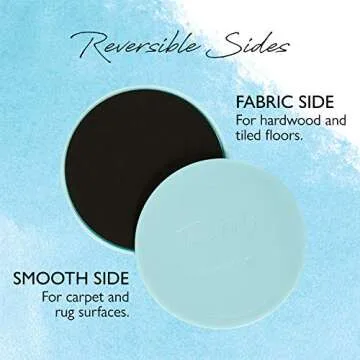 Tone It Up Slide ‘N Sculpt Discs I Exercise Sliders for Full-Body, Core, Abs & Floor Exercises for Home Workouts or Travel | Reversible for Hard Floor & Carpet (2-Pack) Blue