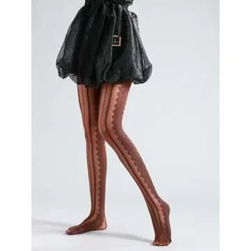 Sahabowi Lace Jacquard Tights – Stylish High Waist Legwear