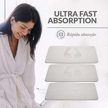 Momo Lifestyle Stone Bath Mat Drytomita Technology Diatomaceous Earth Bath Mat, Non-Slip Super Absorbent Quick Drying Shower Mat Bathroom Accessory for Home Spa (23.6 X 15.4 Inches) Linen Grey