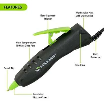 Surebonder GP-100F Ergonomic Hot Glue Pen for Crafting