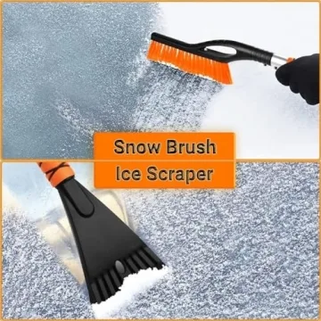 PLACHIDAY Snow Brush & Ice Scraper with Ergonomic Grip