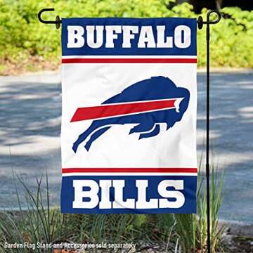 WinCraft Buffalo Bills White Logo Double Sided Garden Flag