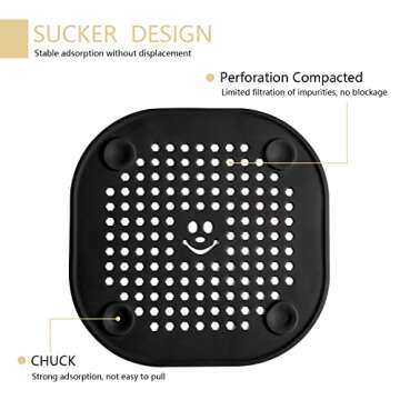 2 Pack Drain Hair Catcher Silicone Drain Protector Bathroom Accessories Hair Stopper Drain Cover for Shower Kitchen Bathroom Tub Pink