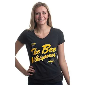 Bee Whisperer V-Neck Beekeeper T-Shirt for Women