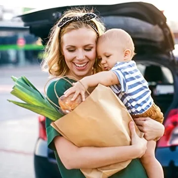 TOMNK 120pcs Kraft Paper Gift Bags with Handles  Assorted Sizes