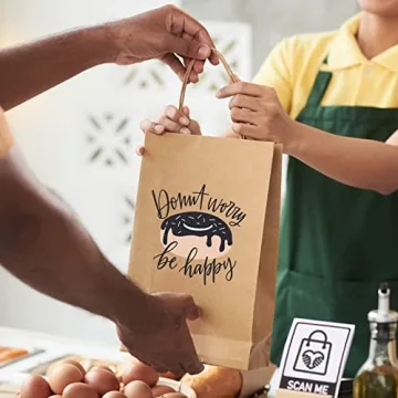 TOMNK 120pcs Kraft Paper Gift Bags with Handles  Assorted Sizes