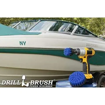 Drill Brush - Scrub Brush - Drill Brush Attachment - Cleaning Brush for Drill - Drill Brush Power Scrubber - Drill Brush Set - Boat Accessories - Hull Cleaner - Boat - Kayak - Canoe - Carpet Cleaner