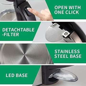 Stylish iFedio Electric Kettle 1.7L for Home Brewing