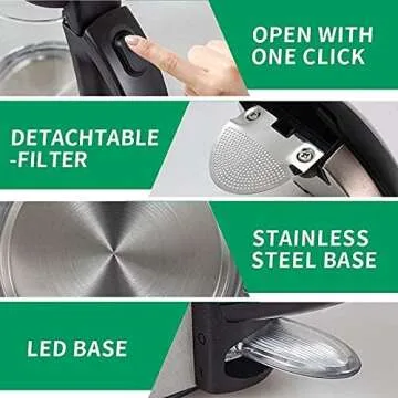 Stylish iFedio Electric Kettle 1.7L for Home Brewing