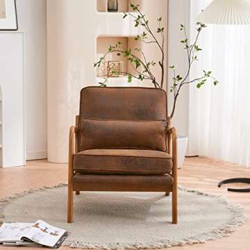 Karl Home Mid-Century Accent Chair with Pillow - Lounge Comfort