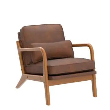 Karl Home Mid-Century Accent Chair with Pillow - Lounge Comfort
