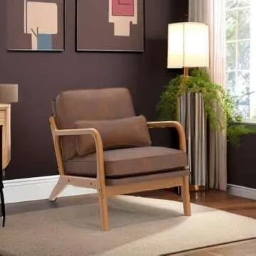 Karl Home Mid-Century Accent Chair with Pillow - Lounge Comfort