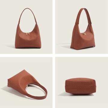 Shoulder Bags for Women Small Leather Hobo Handbag Black Trendy Underarm Purse Fall Slouchy Tote Bag 2025