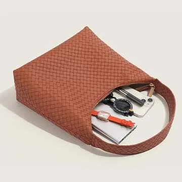 Shoulder Bags for Women Small Leather Hobo Handbag Black Trendy Underarm Purse Fall Slouchy Tote Bag 2025