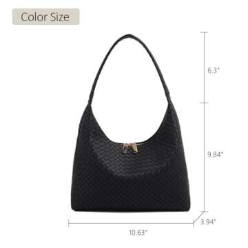 Shoulder Bags for Women Small Leather Hobo Handbag Black Trendy Underarm Purse Fall Slouchy Tote Bag 2025