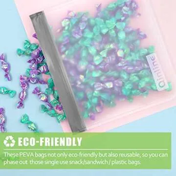 Qinline 24 Pack Reusable Food Storage Bags - Eco-Friendly