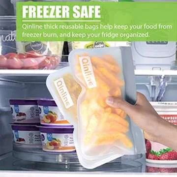 Qinline 24 Pack Reusable Food Storage Bags - Eco-Friendly
