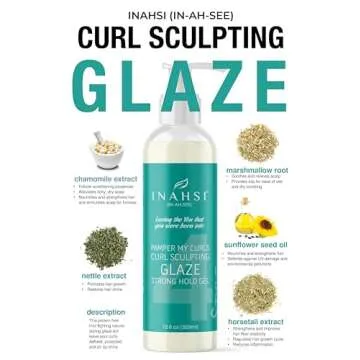 INAHSI Pamper My Curls Curl Sculpting Glaze Strong Hold Gel | Hair Styling Product for Men, Women & Kids with Curly Hair | 12 oz | Made in the USA