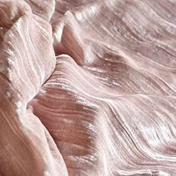 Amazon Brand – Rivet Modern Velvet Duvet Cover and Sham Set - Full or Queen, Blush