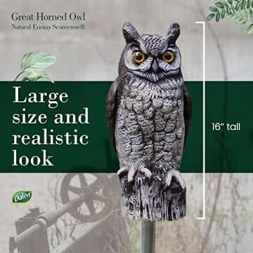 Dalen Fake Owl Decoy - Effective Bird Scarecrow for Gardens