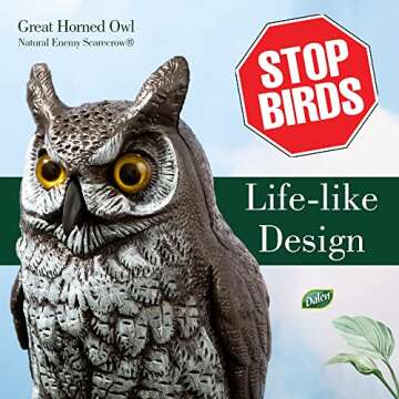 Dalen Fake Owl Decoy - Effective Bird Scarecrow for Gardens