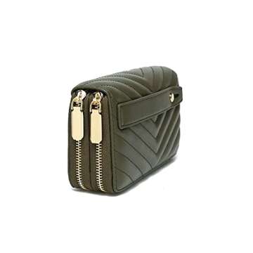 Daisy Rose Dual Zipper Phone Clutch and Wallet for Women - RFID Blocking, PU Vegan Leather Multi-Car...