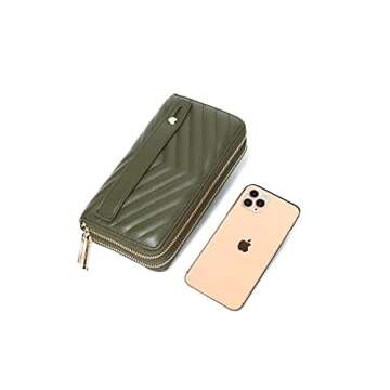 Daisy Rose Stylish Dual Zipper Wallet - RFID Secure Clutch