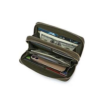 Daisy Rose Stylish Dual Zipper Wallet - RFID Secure Clutch