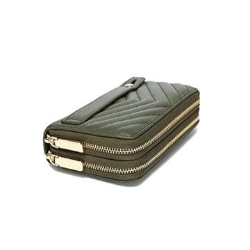 Daisy Rose Stylish Dual Zipper Wallet - RFID Secure Clutch