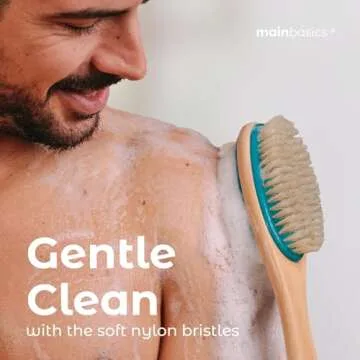 MainBasics Back Scrubber – Gentle Dual-Sided Shower Brush
