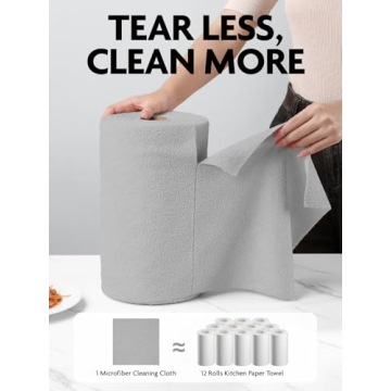 Fantasticlean Microfiber Cleaning Cloth Roll, 75 Pack, Ultra Absorbent and Washable
