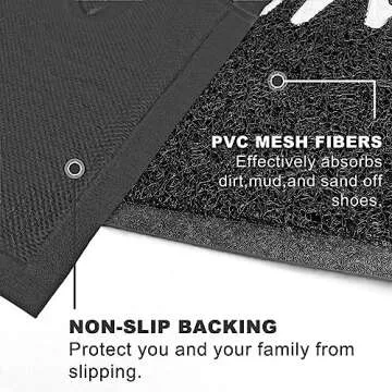 KILOCOCO Outdoor Mat Front Door Mat Welcome Mat Low Pile Door Mat Outdoor Entrance Non-Slip Outdoor Door Mat Kitchen Mat High Traffic Area Easy Clean Entrance Mat Hello Door Mat Indoor,18"x30"